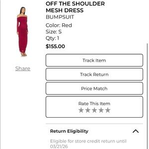 Bumpsuit off shoulder mesh dress size small